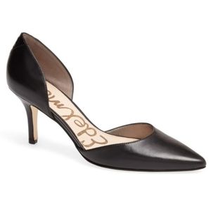 Sam Edelman opal black leather pump heel